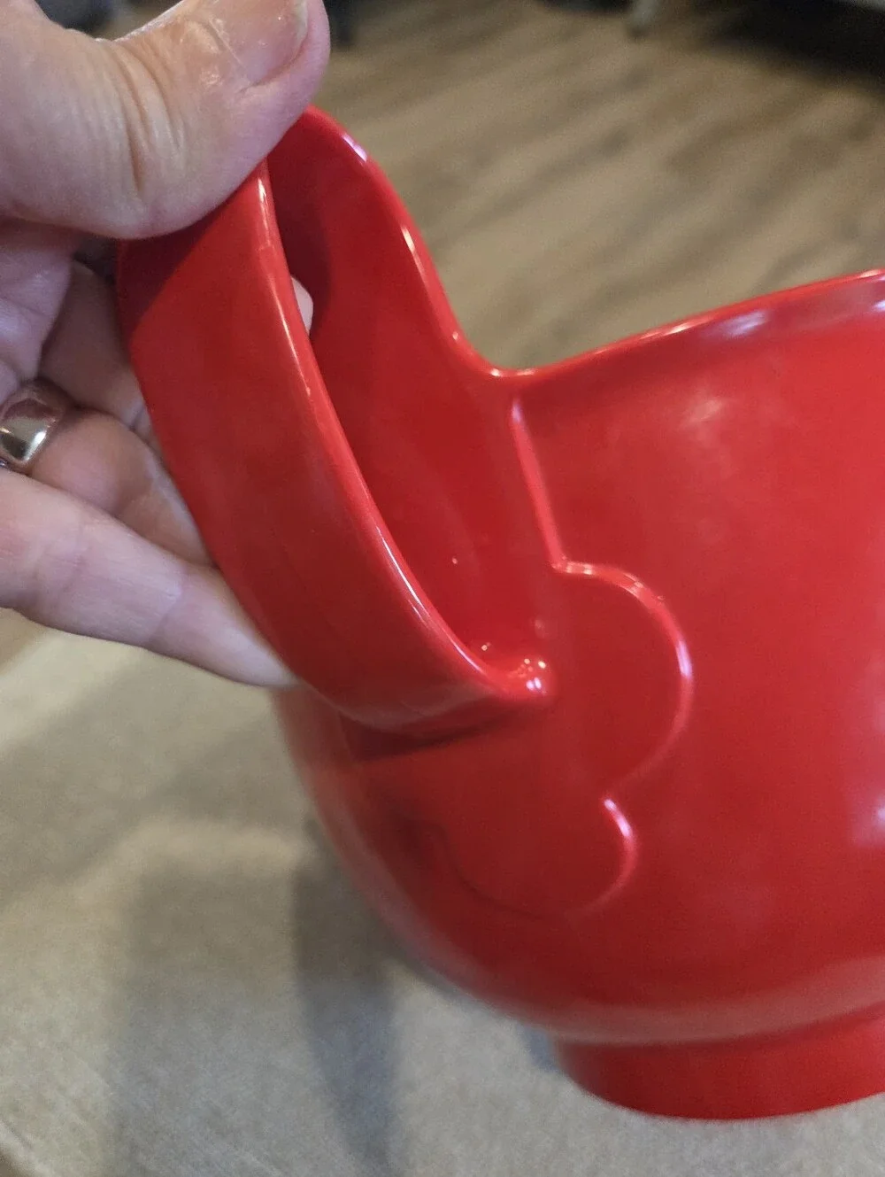 Vintage Dansk Gourmet Design Red 3.5 Qt Melamine Mixing Bowl Spout & Handle